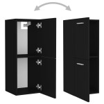 vidaXL Set mobilier de baie, negru, lemn prelucrat vidaXL Set mobilier de baie, negru, lemn prelucrat