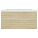 vidaXL Dulap cu chiuvetă încorporată, stejar sonoma, PAL