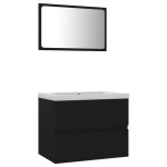 vidaXL Set mobilier de baie, negru, lemn prelucrat vidaXL Set mobilier de baie, negru, lemn prelucrat