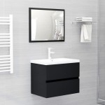 vidaXL Set mobilier de baie, negru, lemn prelucrat vidaXL Set mobilier de baie, negru, lemn prelucrat