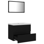 vidaXL Set mobilier de baie, negru, lemn prelucrat vidaXL Set mobilier de baie, negru, lemn prelucrat