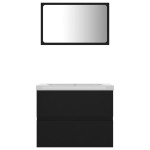 vidaXL Set mobilier de baie, negru, lemn prelucrat vidaXL Set mobilier de baie, negru, lemn prelucrat