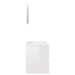 vidaXL Set mobilier de baie, alb extralucios, lemn prelucrat