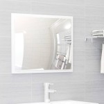 vidaXL Set mobilier de baie, alb extralucios, lemn prelucrat