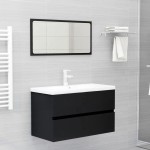 vidaXL Set mobilier de baie, negru, lemn prelucrat vidaXL Set mobilier de baie, negru, lemn prelucrat
