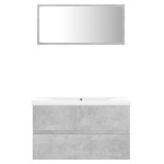 vidaXL Set mobilier de baie, gri beton, lemn prelucrat