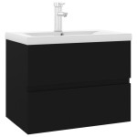 vidaXL Dulap cu chiuvetă încorporată, negru, lemn prelucrat vidaXL Dulap cu chiuvetă încorporată, negru, lemn prelucrat