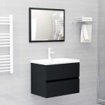 vidaXL Dulap cu chiuvetă încorporată, negru, lemn prelucrat vidaXL Dulap cu chiuvetă încorporată, negru, lemn prelucrat