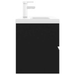 vidaXL Dulap cu chiuvetă încorporată, negru, lemn prelucrat