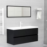 vidaXL Dulap cu chiuvetă încorporată, negru, lemn prelucrat vidaXL Dulap cu chiuvetă încorporată, negru, lemn prelucrat