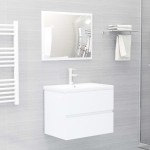 vidaXL Set mobilier de baie, alb, lemn prelucrat