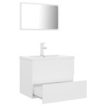 vidaXL Set mobilier de baie, alb, lemn prelucrat
