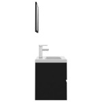 vidaXL Set mobilier de baie, negru, lemn prelucrat