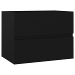 vidaXL Set mobilier de baie, negru, lemn prelucrat