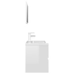 vidaXL Set mobilier de baie, alb extralucios, lemn prelucrat