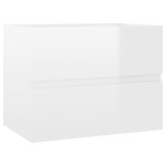 vidaXL Set mobilier de baie, alb extralucios, lemn prelucrat