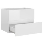 vidaXL Set mobilier de baie, alb extralucios, lemn prelucrat