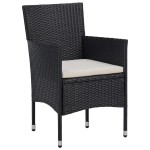 vidaXL Set mobilier de grădină, 3 piese, negru