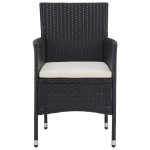 vidaXL Set mobilier de grădină, 3 piese, negru