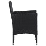 vidaXL Set mobilier de grădină, 3 piese, negru