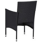 vidaXL Set mobilier de grădină, 3 piese, negru