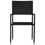 vidaXL Set mobilier de grădină, 3 piese, negru