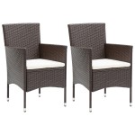 vidaXL Set mobilier de grădină, 3 piese, maro vidaXL Set mobilier de grădină, 3 piese, maro