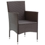 vidaXL Set mobilier de grădină, 3 piese, maro vidaXL Set mobilier de grădină, 3 piese, maro
