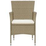 vidaXL Set mobilier de grădină, 3 piese, bej