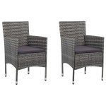 vidaXL Set mobilier de grădină, 3 piese, gri vidaXL Set mobilier de grădină, 3 piese, gri