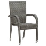 vidaXL Set mobilier de grădină, 3 piese, gri vidaXL Set mobilier de grădină, 3 piese, gri