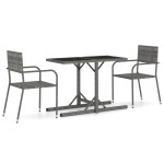 vidaXL Set mobilier de grădină, 3 piese, gri vidaXL Set mobilier de grădină, 3 piese, gri