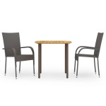 vidaXL Set mobilier de grădină, 3 piese, maro, poliratan vidaXL Set mobilier de grădină, 3 piese, maro, poliratan