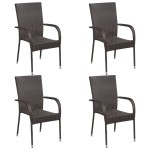 vidaXL Set mobilier de grădină, 5 piese, maro, poliratan vidaXL Set mobilier de grădină, 5 piese, maro, poliratan