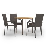 vidaXL Set mobilier de grădină, 5 piese, maro, poliratan vidaXL Set mobilier de grădină, 5 piese, maro, poliratan
