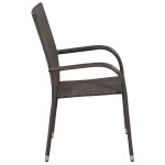 vidaXL Set mobilier de grădină, 5 piese, maro, poliratan vidaXL Set mobilier de grădină, 5 piese, maro, poliratan