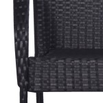 vidaXL Set mobilier de grădină, 5 piese, negru, poliratan