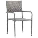 vidaXL Set mobilier de grădină, 3 piese, gri, poliratan vidaXL Set mobilier de grădină, 3 piese, gri, poliratan