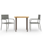 vidaXL Set mobilier de grădină, 3 piese, gri, poliratan vidaXL Set mobilier de grădină, 3 piese, gri, poliratan