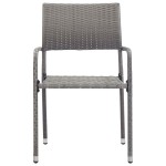vidaXL Set mobilier de grădină, 3 piese, gri, poliratan vidaXL Set mobilier de grădină, 3 piese, gri, poliratan