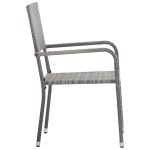 vidaXL Set mobilier de grădină, 3 piese, gri, poliratan vidaXL Set mobilier de grădină, 3 piese, gri, poliratan