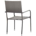 vidaXL Set mobilier de grădină, 3 piese, gri, poliratan vidaXL Set mobilier de grădină, 3 piese, gri, poliratan