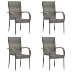 vidaXL Set mobilier de grădină, 5 piese, gri, poliratan vidaXL Set mobilier de grădină, 5 piese, gri, poliratan