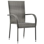 vidaXL Set mobilier de grădină, 5 piese, gri, poliratan vidaXL Set mobilier de grădină, 5 piese, gri, poliratan