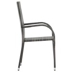 vidaXL Set mobilier de grădină, 5 piese, gri, poliratan vidaXL Set mobilier de grădină, 5 piese, gri, poliratan