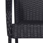 vidaXL Set mobilier de grădină, 7 piese, negru, poliratan
