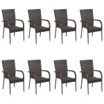vidaXL Set mobilier de grădină, 9 piese, maro, poliratan vidaXL Set mobilier de grădină, 9 piese, maro, poliratan