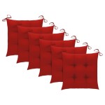 vidaXL Scaune grădină stivuibile cu perne, 6 buc, lemn masiv tec vidaXL Scaune grădină stivuibile cu perne, 6 buc, lemn masiv tec