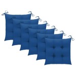 vidaXL Scaune grădină stivuibile cu perne, 6 buc, lemn masiv tec vidaXL Scaune grădină stivuibile cu perne, 6 buc, lemn masiv tec