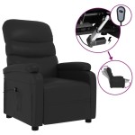 vidaXL Fotoliu rabatabil electric, negru, piele ecologică